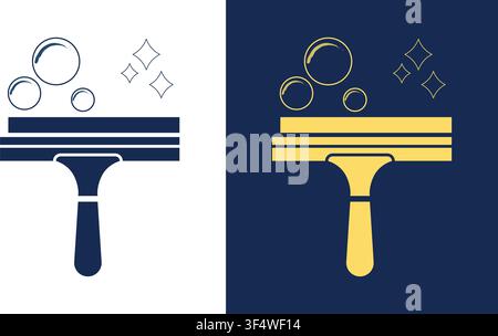 Squeegee Cleaning Icons, Squeegee logo, Squeegee icon, Squeegee clip art Stock Vector