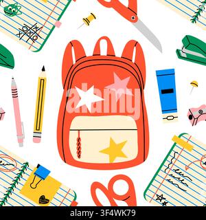 Back to School Seamless Pattern Stock Vector