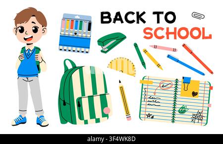 Back to School Elements Collection Stock Vector
