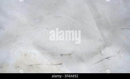 White Dirty Wrinkled Fabric Texture Background Macro View Stock Photo