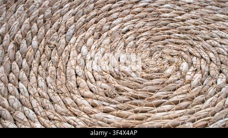 Natural Woven Straw Mat Texture Background Macro Stock Photo