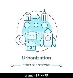 Urbanization soft blue concept icon Stock Vector