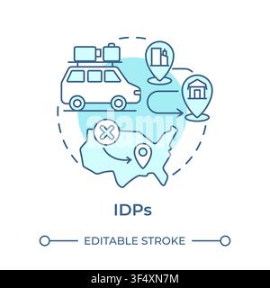 IDPs soft blue concept icon Stock Vector