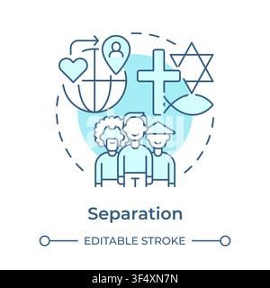 Separation soft blue concept icon Stock Vector