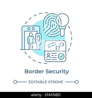Border security soft blue concept icon Stock Vector
