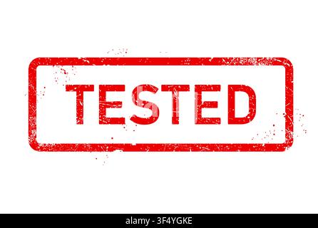 Tested content stamp, counterfeit or misleading photo or video, checked or verified, vector Stock Vector