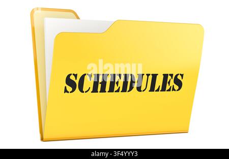 Schedules, document folder. 3D rendering isolated on white background Stock Photo