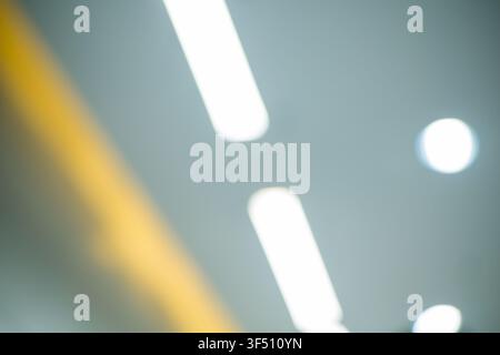 Abstract Bokeh Background with Soft Office Ceiling Lights Stock Photo