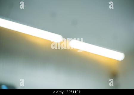 Abstract Bokeh Background with Soft Office Ceiling Lights Stock Photo