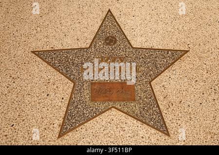 Broad Street Walk of Stars plaque celebrating Birmingham musician Ozzy Osbourne, Black Sabbath frontman and Blizzard of Ozz solo artist Stock Photo