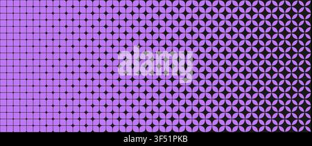 Purple geometric star gradation background. Sparkle grid gradient pattern. Abstract repeating mosaic pattern wallpaper. Repeated retro lattice wireframe backdrop. Vector texture pattern Stock Vector
