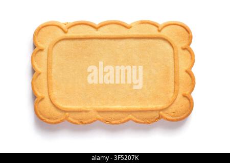 Rectangular biscuits without pattern on white background. Simple rectangular biscuits isolated on white background. With a shadow. Stock Photo