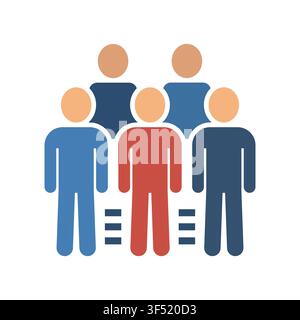 Group of People Vector Illustration Icon Representing Teamwork Leadership and Community Concept white background isolated Stock Vector