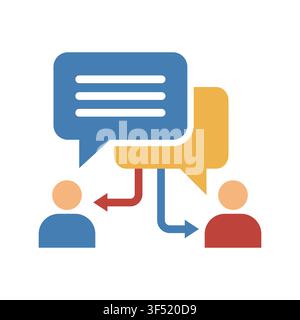 Communication and Dialogue Concept Vector Illustration with Speech Bubbles and People Icons white background isolated Stock Vector