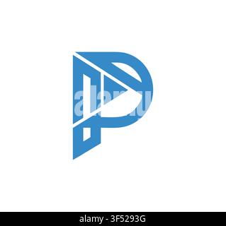 Professional Modern Letter P Play Button Tech Logo Vector Design Stock Vector
