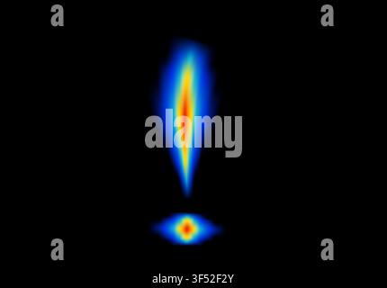 Abstract shape glowing in neon light, with heatmap color palette Stock Vector