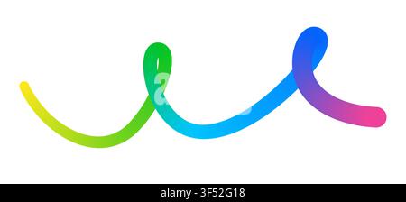 Abstract colorful gradient line dynamic curve spiral wave motion element modern background. Stock Vector