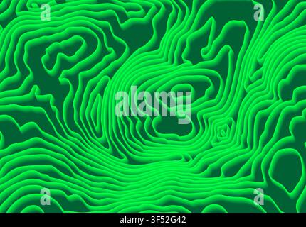 Vivid green topographic contour line pattern, texture background Stock Vector