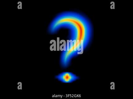 Abstract shape glowing in neon light, with heatmap color palette Stock Vector