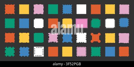 Trendy vector brutalism colorful Y2K shapes icons arcs, waves, stars, ovals, spirals, and other primitive elements. Swiss design aesthetic. Abstract g Stock Vector
