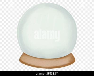 Watercolor empty snow globe winter Christmas decoration illustration vector. Stock Vector