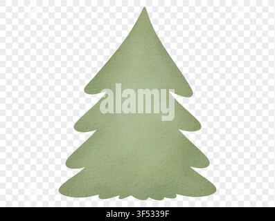 Watercolor simple Christmas pine tree winter holiday illustration vector. Stock Vector