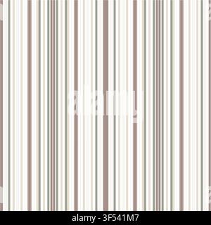 Striped ornament, seamless pattern. Vector illustration. Thin beige and olive vertical lines on a white background. For textiles, wallpaper, packaging Stock Vector