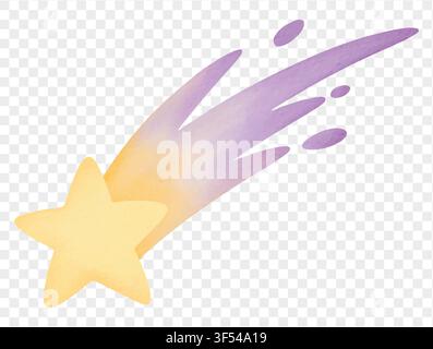 Watercolor shooting star magical spooky halloween decoration Vector. Stock Vector
