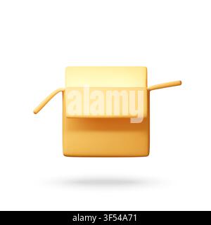 3D Open cardboard box for delivery and packaging Stock Vector