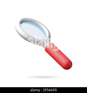 3D magnifying glass illustration. Stock Vector