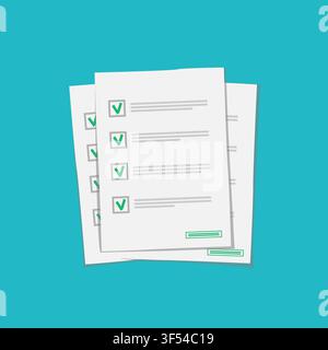 Stack of paper sheets, approved contract documents, creative vector illustration Stock Vector