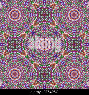 Seamless kaleidoscope or endless pattern for ceramic tile, wallpaper, linoleum, textile, web page background used. Repeating geometric from striped el Stock Photo
