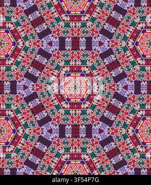 Seamless kaleidoscope or endless pattern for ceramic tile, wallpaper, linoleum, textile, web page background used. Repeating geometric from striped el Stock Photo