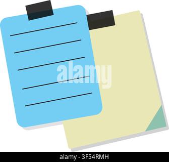 Sticky note pair vector illustration isolated on white background Stock Vector