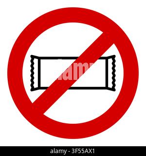 No nicotine pouches sign. Minimalist line art of a crossed out snus bag icon. Stock Vector