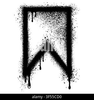 Bookmark icon symbol in graffiti style with with black spray paint. Stock Vector