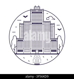 Spain building aka Edificio Espana Line Icon Stock Vector