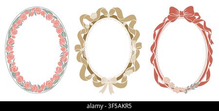 Three elegant oval frames grace the image Stock Vector
