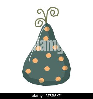 Cute decorative polka dot pumpkin vector illustration isolated on white background Stock Vector