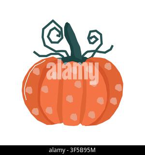 Cute orange pumpkin vector illustration isolated on white background Stock Vector