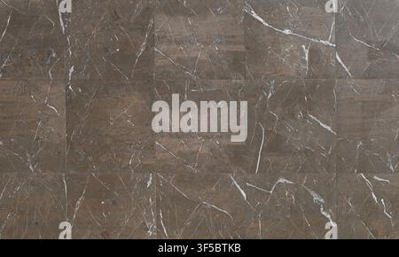 Elegant brown granite tiles with white streaks. Large square tiles for ventilated facade. Background and texture. Stock Photo