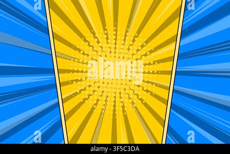 Comic background with pop art motion rays for magazines, covers, ads, banners, websites. Stock Vector