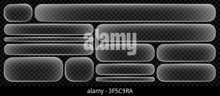 Frame liquid glass for morphism button transparent and ui rectangle 3d. Effect digital text for design glassmorphism box and icon shape background. Li Stock Vector
