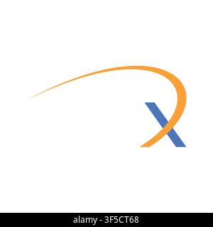 Modern letter X swoosh symbol with a clean, dynamic, and minimalist style. Ideal for branding, corporate identity, technology, sports, startup, digita Stock Vector