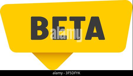 beta yellow sticker isolated on transparent background. beta sign Stock Vector