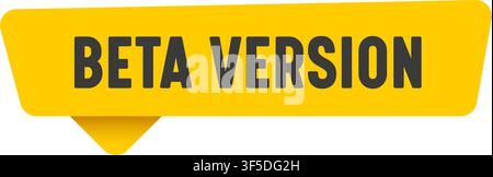 beta version yellow sticker isolated on transparent background. beta version sign Stock Vector