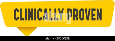 clinically proven yellow sticker isolated on transparent background. clinically proven sign Stock Vector