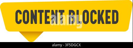 content blocked yellow sticker isolated on transparent background. content blocked sign Stock Vector