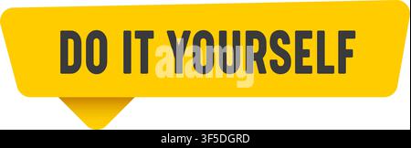 do it yourself yellow sticker isolated on transparent background. do it yourself sign Stock Vector