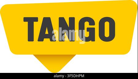 tango yellow sticker isolated on transparent background. tango sign Stock Vector
